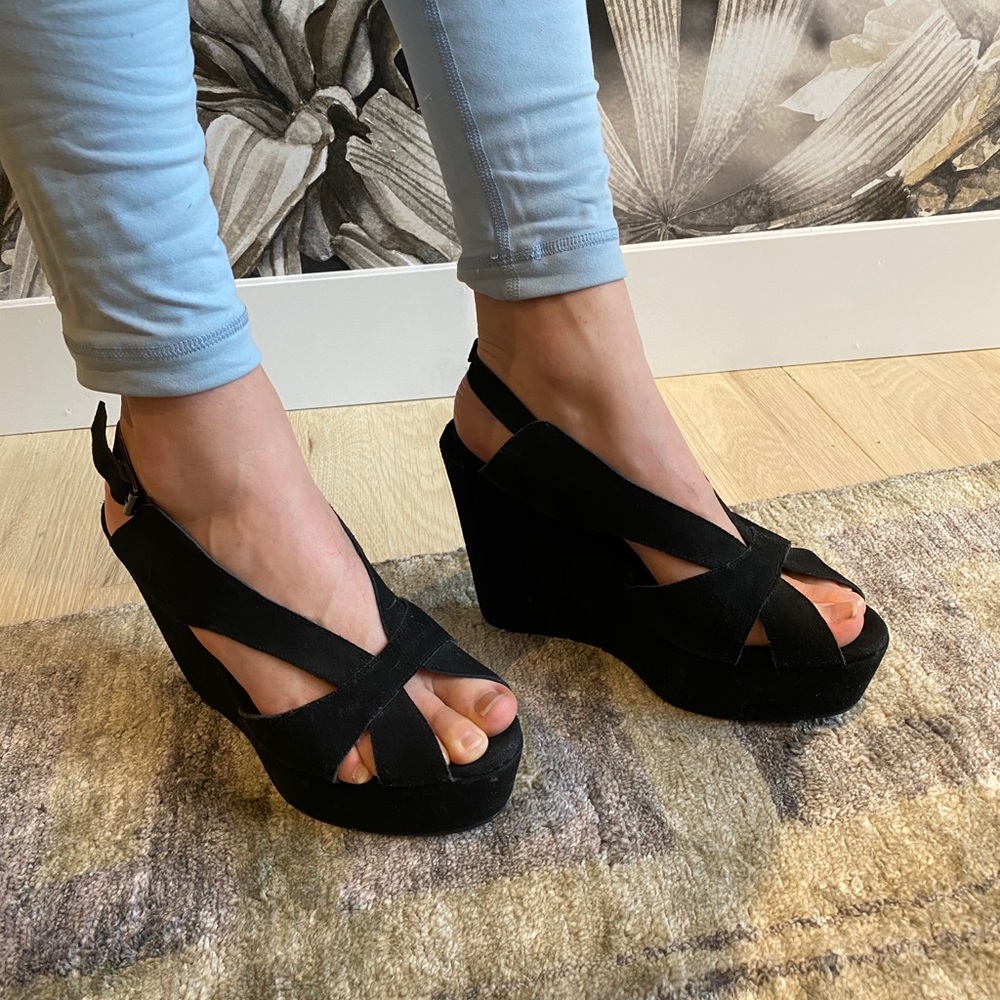 Jeffrey Campbell Black Suede Wedges
